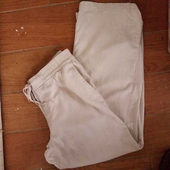 Old Navy Oatmeal Linen Blend Pants - Picture 5 of 7